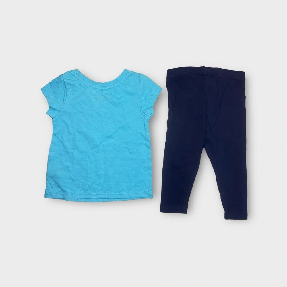 Cat & Jack Science Graphic Blue Shirt & Blue Durable Knee Leggings
